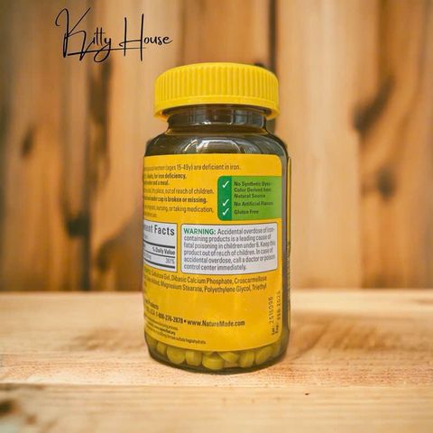 Viên uống bổ sung sắt Iron Nature Made 65mg - Hỗ trợ ngăn ngừa thiếu máu, tăng cường sức đề kháng - Hộp 365 viên