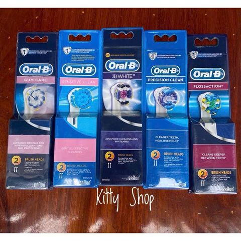 Bộ Đầu Bàn Chải Điện Oral-B Thay Thế (2 Cái) - Prowhite, Floss Action, Precision, Gum Care, Sensitive - Chăm Sóc Răng Miệng Tối Ưu