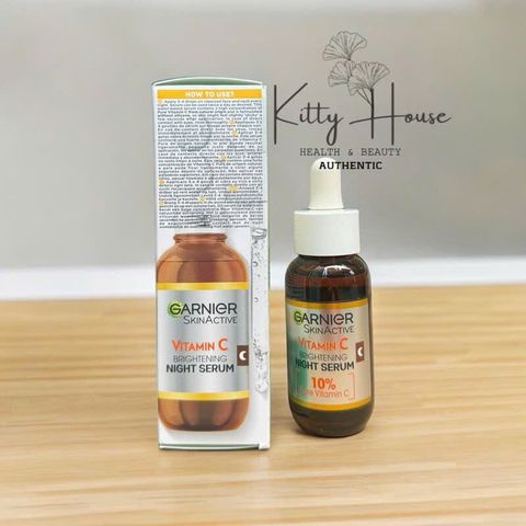 Serum Dưỡng Ban Đêm Garnier Skin Active Vitamin C 30ml - Làm Sáng Da, Chống Lão Hóa, Phù Hợp Mọi Loại Da