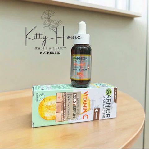 Serum Dưỡng Ban Đêm Garnier Skin Active Vitamin C 30ml - Làm Sáng Da, Chống Lão Hóa, Phù Hợp Mọi Loại Da