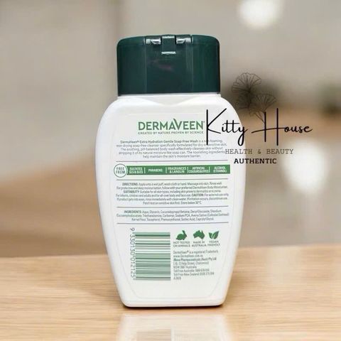 Sữa Tắm và Rửa Mặt Dịu Nhẹ Dermaveen Extra Gentle 250ml - Chuyên Dụng Cho Da Khô, Nhạy Cảm, Không Chất Tạo Mùi, Paraben
