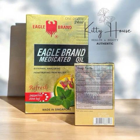 Dầu Gió Vàng Con Ó Eagle Brand 24ml - Hương Hoa Đinh Hương, Giúp Giảm Cảm Cúm, Đau Đầu, Ngứa, Dị Ứng