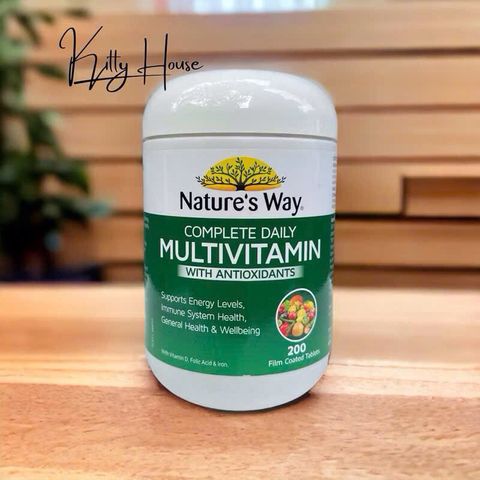 Viên uống bổ sung Vitamin Nature’s Way Complete Daily Multivitamin 200 viên - Tăng cường sức khỏe, chống oxy hóa, bổ sung năng lượng mỗi ngày