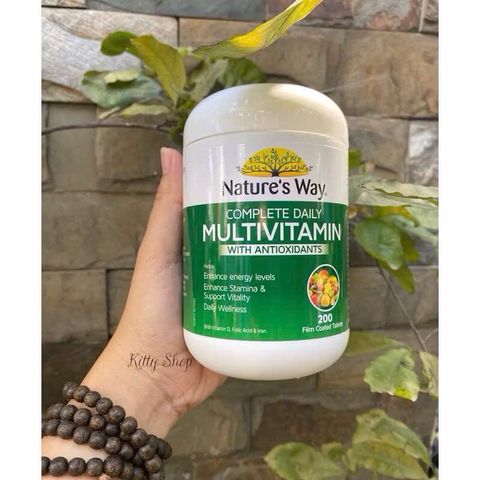 Viên uống bổ sung Vitamin Nature’s Way Complete Daily Multivitamin 200 viên - Tăng cường sức khỏe, chống oxy hóa, bổ sung năng lượng mỗi ngày