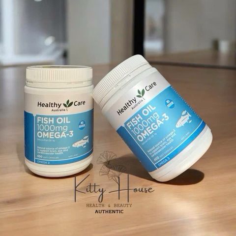 Viên uống Dầu cá Omega 3 Healthy Care 1000mg 400 viên - Hỗ trợ sức khỏe não bộ, mắt và da cho cả gia đình