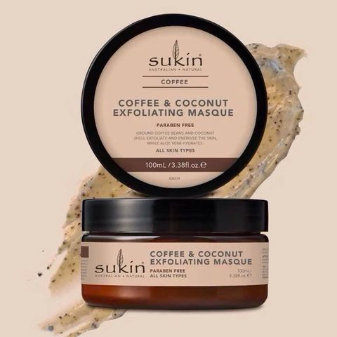 Mặt Nạ Tẩy Tế Bào Chết Sukin 2-in-1 Coffee & Coconut Masque 100ml - Dưỡng Ẩm và Làm Sáng Da Từ Thiên Nhiên