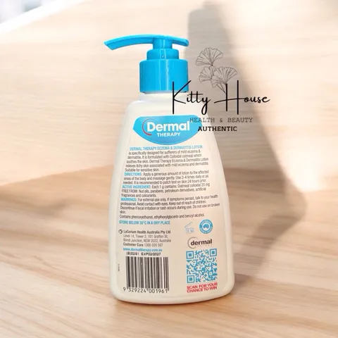 Kem Dưỡng Ẩm Dermal Therapy Eczema 250mL - Giảm Chàm Da và Viêm Da Không Gây Dị Ứng, Dành Cho Người Lớn và Trẻ Em