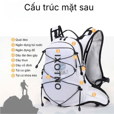 Vest Nước Chạy Trail 12L - Balo Thoáng Khí Đạp Xe, Chạy Bộ Đường Dài, Thiết Kế Nhiều Ngăn, Phù Hợp Trekking, Sport Fashion
