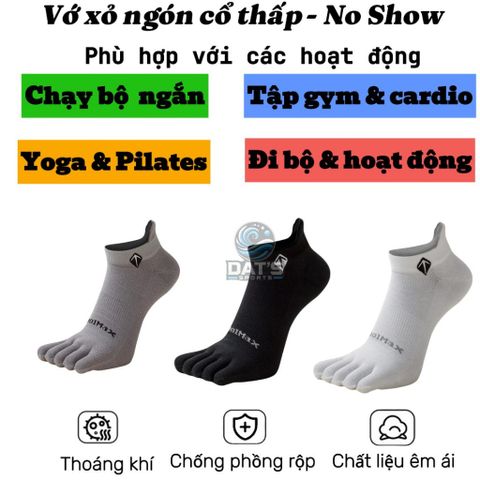 Vớ Xỏ Ngón Chạy Bộ Coolmax - Chống Phồng Rộp Chân, Thoáng Khí, Thấm Húi, Dành Cho Nam Nữ, Hoạt Động Thể Thao