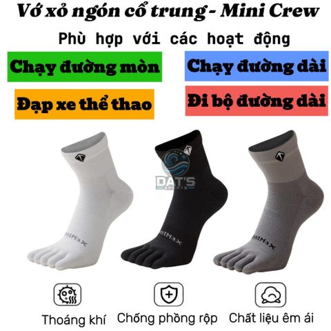 Vớ Xỏ Ngón Chạy Bộ Coolmax - Chống Phồng Rộp Chân, Thoáng Khí, Thấm Húi, Dành Cho Nam Nữ, Hoạt Động Thể Thao