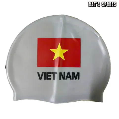 Mũ Bơi In 2 Mặt Lá Cờ Việt Nam - Silicone Chống Thấm, Freesize Cho Người Lớn & Trẻ Em, Độ Đàn Hồi Tốt, Đặc Biệt Cho Bơi Lội