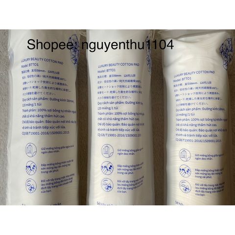 Bông Tẩy Trang Cao cấp CASA Nhật Bản Cotton Pads 120 miếng tròn, Luxury beauty cotton pad