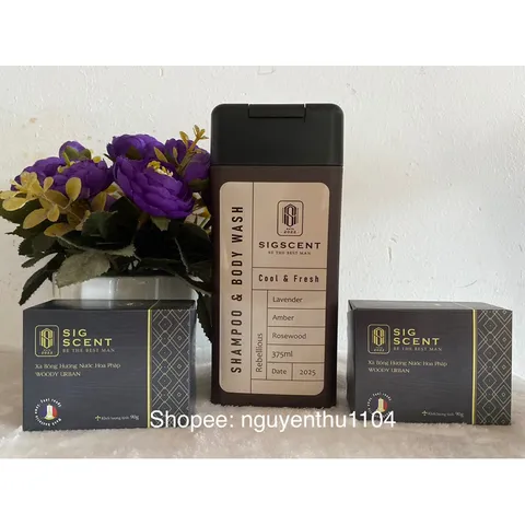 Xà bông Hương Nước Hoa Pháp Woody Urban SIGSCENT 90g - Xà Phòng Tắm Nam Hương Gỗ Sang Trọng, Dưỡng ẩm Chuyên Sâu