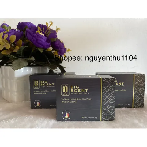 Xà bông Hương Nước Hoa Pháp Woody Urban SIGSCENT 90g - Xà Phòng Tắm Nam Hương Gỗ Sang Trọng, Dưỡng ẩm Chuyên Sâu