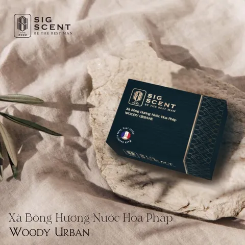 Xà bông Hương Nước Hoa Pháp Woody Urban SIGSCENT 90g - Xà Phòng Tắm Nam Hương Gỗ Sang Trọng, Dưỡng ẩm Chuyên Sâu