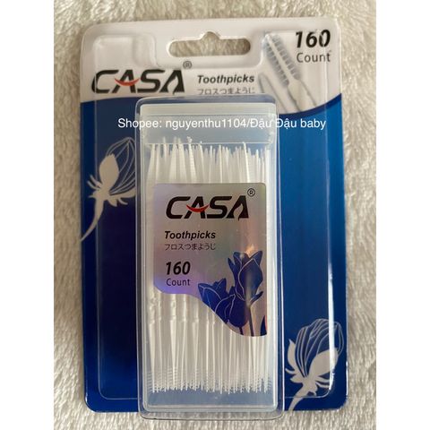 Sale Tăm xỉa răng nha khoa 2 đầu CASA Nhật Bản hộp 160 chiếc, tăm nhựa nha khoa Nhật