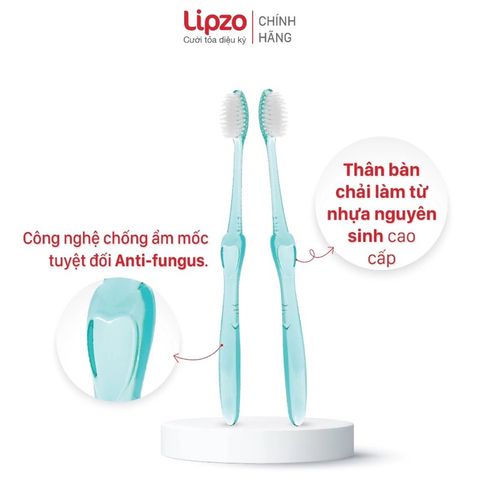 Bàn Chải Đánh Răng Lipzo Ruby Sensi Cho Nữ - Thiết Kế Đặc Biệt Cho Răng Nhạy Cảm, Bàn Chải Mềm Công Nghệ Nano Kháng Khuẩn
