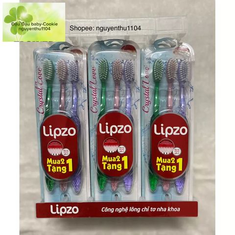 Bộ 3 Bàn Chải Đánh Răng Lipzo Crystal Love Dành Cho Nữ - Thiết Kế Đặc Biệt, Chất Liệu Cao Cấp, Chăm Sóc Răng Miệng Hiệu Quả