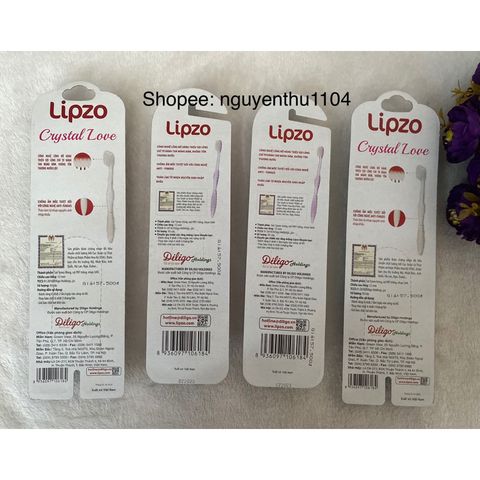 Bộ 3 Bàn Chải Đánh Răng Lipzo Crystal Love Dành Cho Nữ - Thiết Kế Đặc Biệt, Chất Liệu Cao Cấp, Chăm Sóc Răng Miệng Hiệu Quả