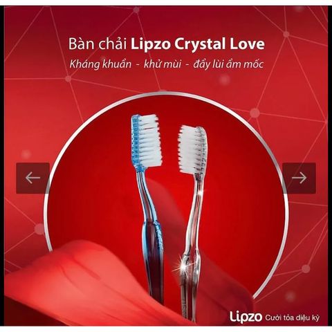 Bộ 3 Bàn Chải Đánh Răng Lipzo Crystal Love Dành Cho Nữ - Thiết Kế Đặc Biệt, Chất Liệu Cao Cấp, Chăm Sóc Răng Miệng Hiệu Quả