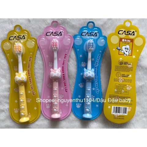 Bàn Chải Đánh Răng Trẻ Em Casa Hello Kitty Siêu Mềm - Dành Cho Bé 3-10 Tuổi, Lông Tơ Nha Khoa, Thiết Kế Dễ Thương