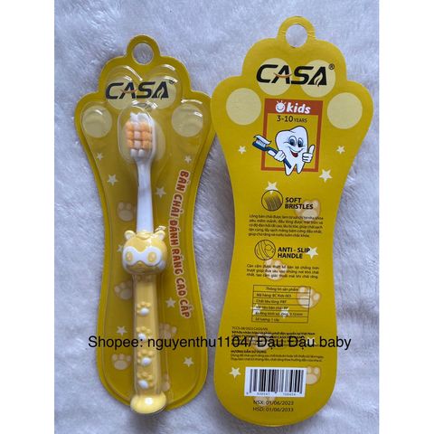 Bàn Chải Đánh Răng Trẻ Em Casa Hello Kitty Siêu Mềm - Dành Cho Bé 3-10 Tuổi, Lông Tơ Nha Khoa, Thiết Kế Dễ Thương