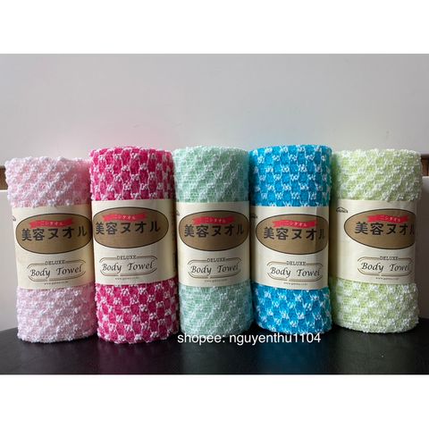Khăn Tắm Cọ Lưng Hàn Quốc - Khăn Massage Tạo Bọt 27x100cm - Sản Phẩm Chất Lượng Cao Giúp Tẩy Da Chết và Thư Giãn