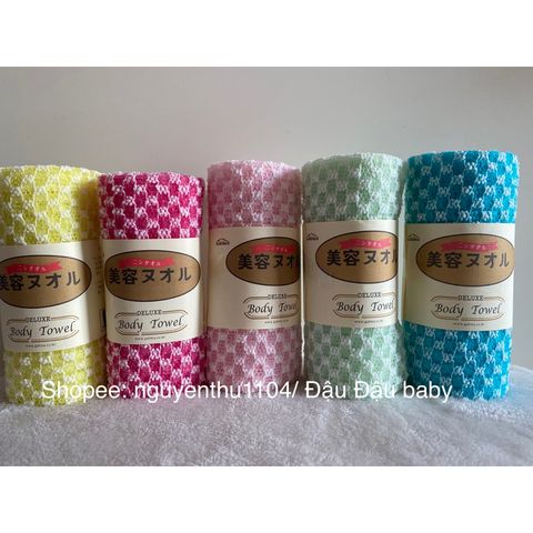 Khăn Tắm Cọ Lưng Hàn Quốc - Khăn Massage Tạo Bọt 27x100cm - Sản Phẩm Chất Lượng Cao Giúp Tẩy Da Chết và Thư Giãn