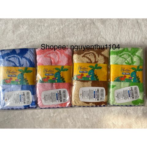 Khăn mặt trẻ em Salina SFT01 - Vải sợi tre bamboo mềm mại, thấm hút tốt (30x32cm) - Chăm sóc làn da bé yêu