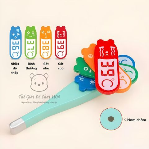Bộ Đồ Chơi Bác Sĩ Bằng Gỗ 20 Chi Tiết - Bộ Phát Triển Kỹ Năng Tư Duy Cho Bé, Giúp Trẻ Vượt Qua Nỗi Sợ Bác Sĩ Thú Vị