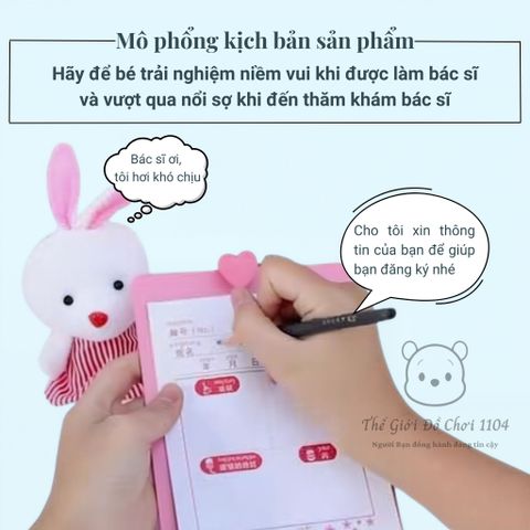 Bộ Đồ Chơi Bác Sĩ Bằng Gỗ 20 Chi Tiết - Bộ Phát Triển Kỹ Năng Tư Duy Cho Bé, Giúp Trẻ Vượt Qua Nỗi Sợ Bác Sĩ Thú Vị