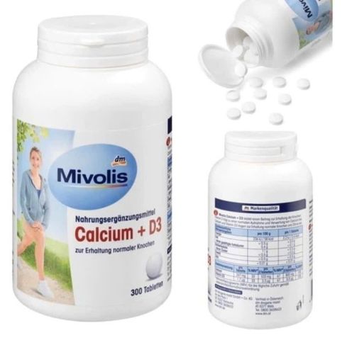 Viên Uống Bổ Sung Canxi Mivolis Calcium D3 300 Viên - Hỗ Trợ Xương Khớp Khỏe Mạnh, Nhập Khẩu Từ Đức