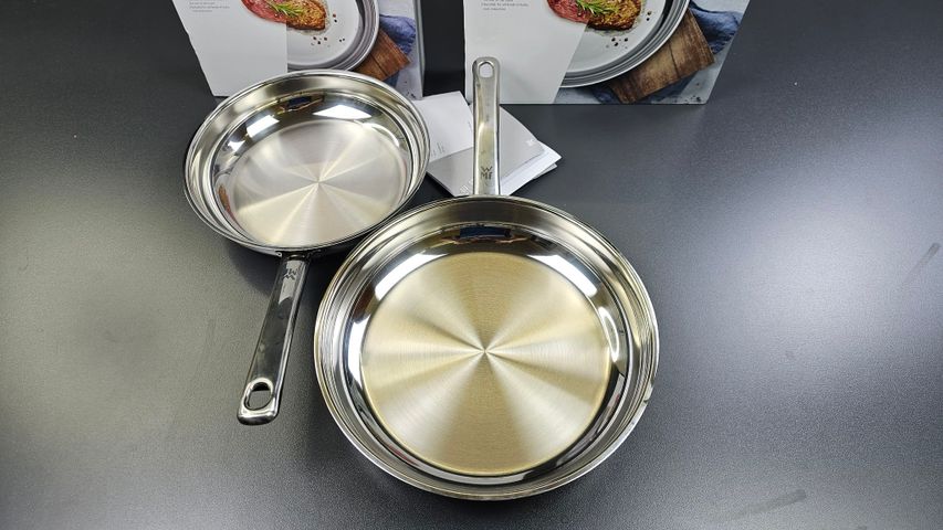 Bộ Nồi Chảo WMF Diadem Plus 2 Món - Inox 18/10 Chịu Nhiệt Tốt, Dùng Cho Mọi Loại Bếp, Nắp Thủy Tinh Chắc Chắn