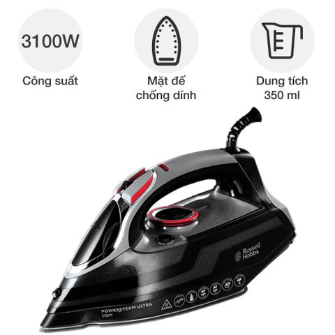 Bàn Là Hơi Nước Russell Hobbs 20630-56 Power Steam Ultra - Công suất 3100W, Phun Hơi 210g/phút, An toàn và Dễ Dàng Vệ Sinh