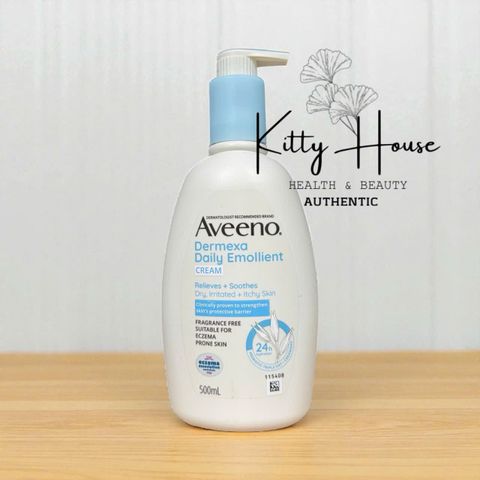 Kem Dưỡng Ẩm Da Khô Aveeno Dermexa Daily Emollient Cream 500ml - Dưỡng Da Không Mùi Hương, Chăm Sóc Da Cần Phục Hồi