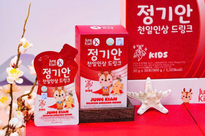 Thiên Sâm Baby Lộc Nhung Hươu Non Jung Kian - Hỗ Trợ Tăng Cường Sức Khỏe Trẻ Em, 30 Gói X 30g, Xuất Xứ Hàn Quốc