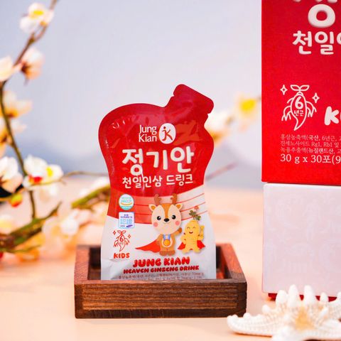 Thiên Sâm Baby Lộc Nhung Hươu Non Jung Kian - Hỗ Trợ Tăng Cường Sức Khỏe Trẻ Em, 30 Gói X 30g, Xuất Xứ Hàn Quốc