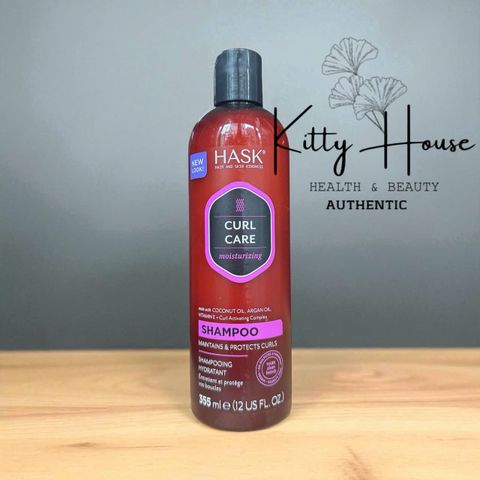 Dầu gội và dầu xả HASK Curl Care 355ml - Bảo vệ và Dưỡng Ẩm cho Tóc Uốn, Tóc Xoăn - Dầu Dừa và Argan tự nhiên