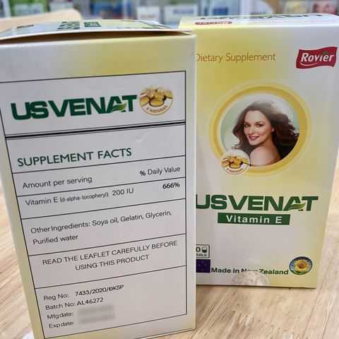 Vitamin E Usvenat Rovier New Zealand 100 viên