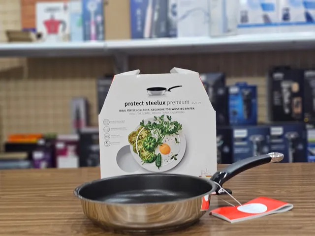 Chảo Fissler Protect Steelux Premium 24cm - Chống dính cao cấp, bằng thép không gỉ, an toàn cho sức khỏe, bếp từ và mọi loại bếp