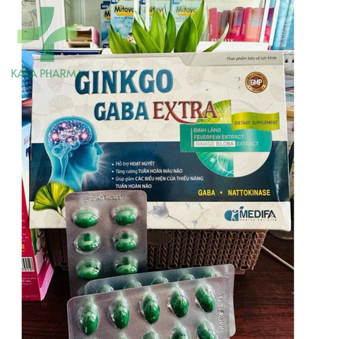 Viên uống bổ não Ginkgo Gaba Extra 60 viên - Giảm đau đầu, mất ngủ, hỗ trợ tuần hoàn não và rối loạn tiền đình.