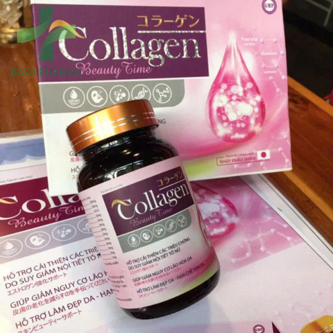 Viên Uống Collagen Beauty Time - Hỗ Trợ Làm Đẹp Da, Giảm Nếp Nhăn và Lão Hóa - Hộp 30 Viên Nhập Khẩu Từ Nhật Bản