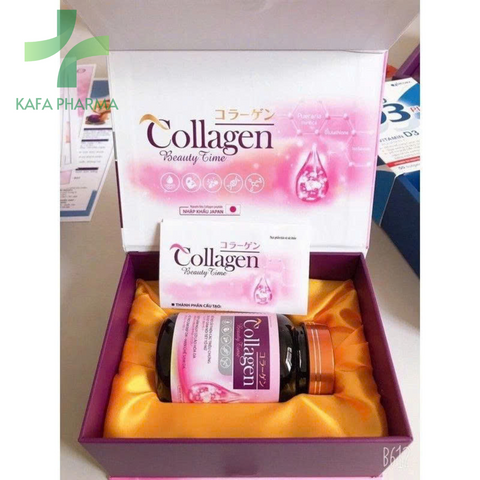 Viên Uống Collagen Beauty Time - Hỗ Trợ Làm Đẹp Da, Giảm Nếp Nhăn và Lão Hóa - Hộp 30 Viên Nhập Khẩu Từ Nhật Bản
