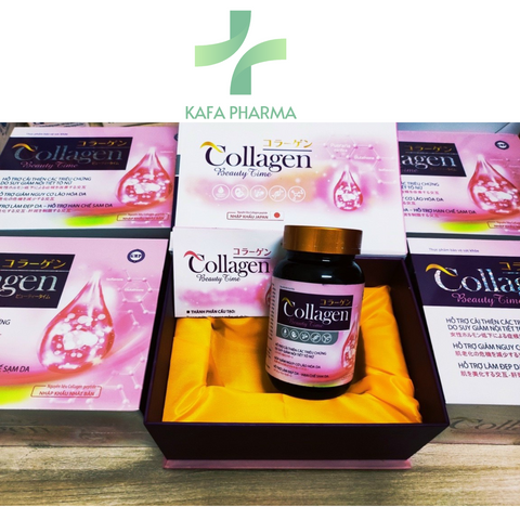 Viên Uống Collagen Beauty Time - Hỗ Trợ Làm Đẹp Da, Giảm Nếp Nhăn và Lão Hóa - Hộp 30 Viên Nhập Khẩu Từ Nhật Bản