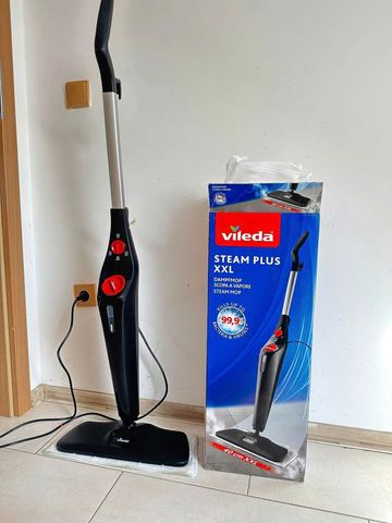 Cây Lau Nhà Hơi Nước Vileda Steam Plus XXL - Diệt Khuẩn, Dung Tích 400ml, Combo 2 Khăn Lau Cao Cấp, Dễ Dàng Sử Dụng, An Toàn Cho Gia Đình