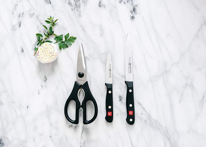 Bộ dao Wusthof 3 món - Dao gọt, dao tiện ích & kéo cắt bếp cao cấp, chất lượng Đức, chống ăn mòn, sắc bén, bảo hành trọn đời.