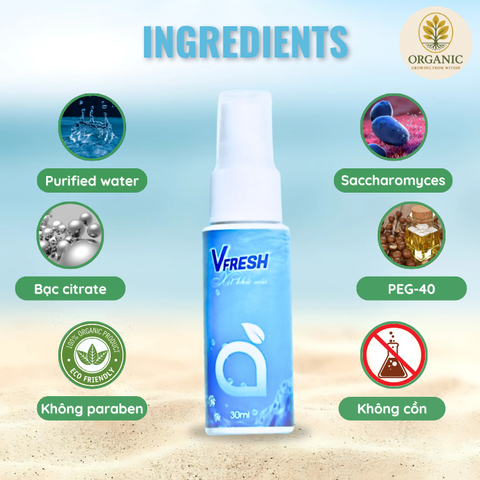 Combo 2 Xịt Khử Mùi Vfresh Organic - Hương Unisex Dịu Nhẹ, Khô Thoáng, Không Ố Áo, Dưỡng Da Mềm Mại