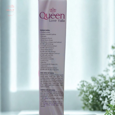 Dung Dịch Vệ Sinh Phụ Nữ Queen Love Yalla 100ml - Kháng Khuẩn, Ngăn Ngừa Viêm Nhiễm, Dưỡng Da Dịu Nhẹ Cho Phái Đẹp