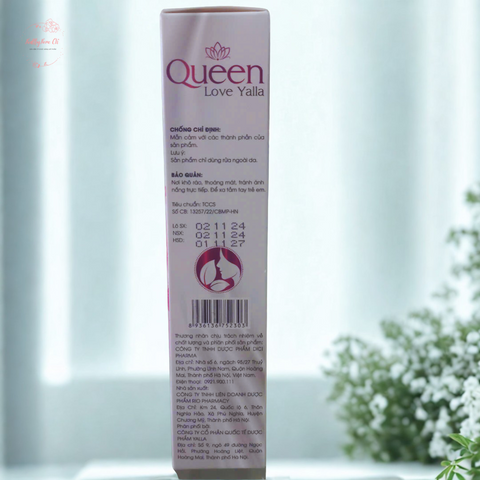 Dung Dịch Vệ Sinh Phụ Nữ Queen Love Yalla 100ml - Kháng Khuẩn, Ngăn Ngừa Viêm Nhiễm, Dưỡng Da Dịu Nhẹ Cho Phái Đẹp