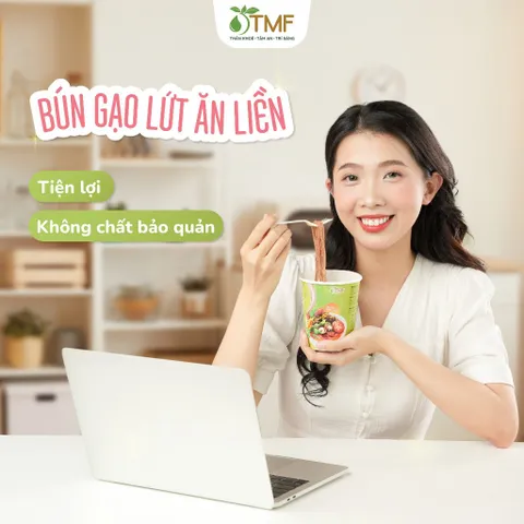 Bún gạo lứt ăn liền NGON & THON thuần chay healthy eatclean